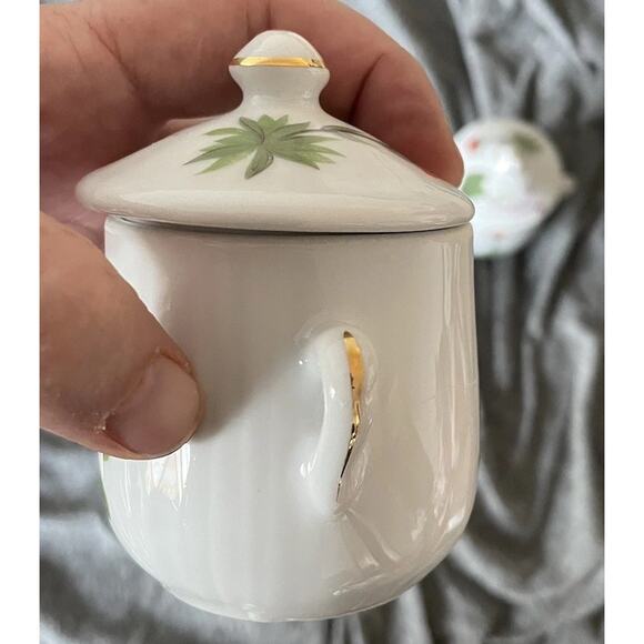 Louis Lourioux Le Faune Wild Flower pot de creme ramekins matching tray Vintage - Picture 5 of 12